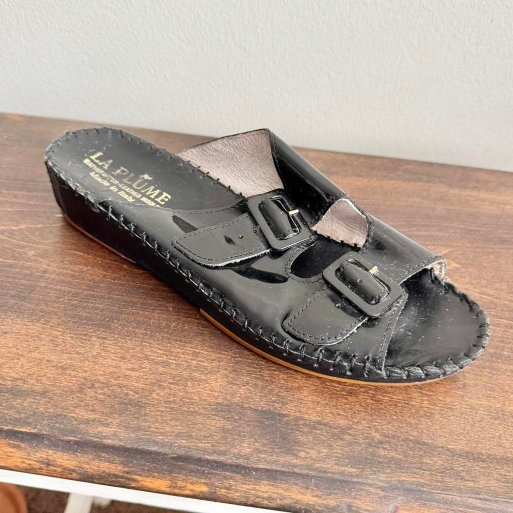 Black‎ Patent Leather Buckle Slide